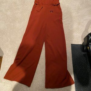 Rust turtleneck jumpsuit - Express